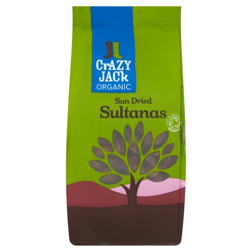 Crazy Jack Organic Sultanas 375g (Pack of 2)