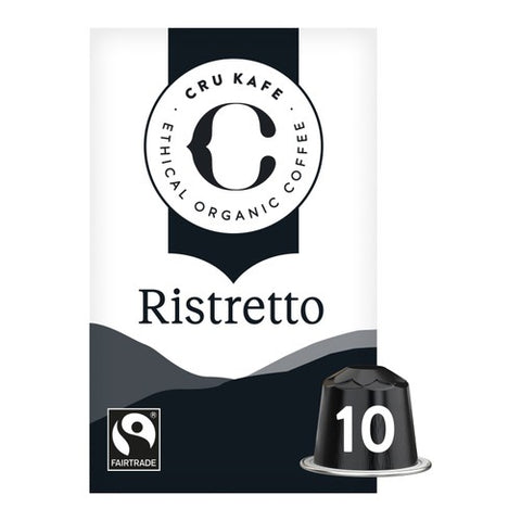 CRU Kafe Organic Fairtrade Ristretto Pods, 10 pods per pack (Pack of 3)
