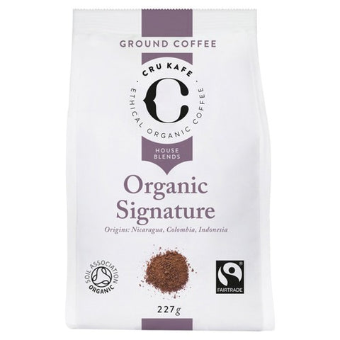 CRU Kafe Organic Fairtrade Signature Ground Coffee 227g (Pack of 2)