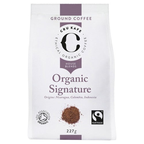 CRU Kafe Organic Fairtrade Signature Ground Coffee 227g (Pack of 2)