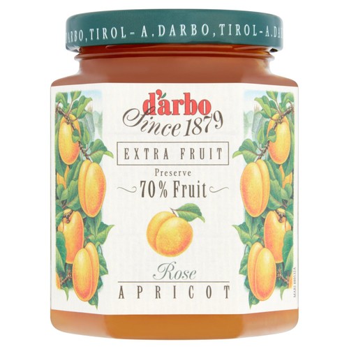 Darbo Apricot Jam 70% Fruit 200g (Pack of 2)