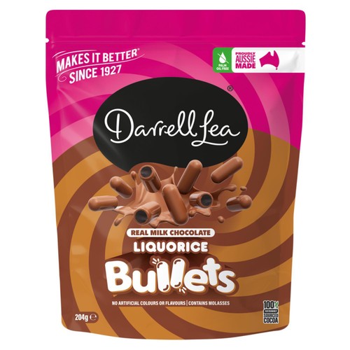 Darrell Lea Milk Chocolate Bullets 204g (Pack of 3)