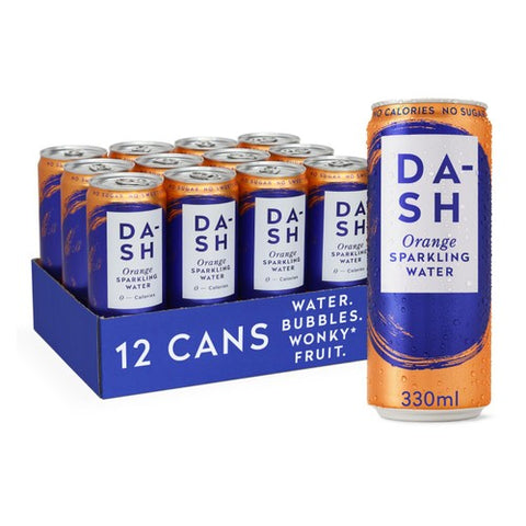 DASH Orange Infused Sparkling Water 12 x 330ml (Pack of 2)
