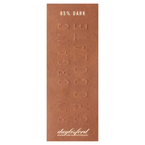 Daylesford Organic Raw Chocolate Bar - Dark 85% 50g (Pack of 3)