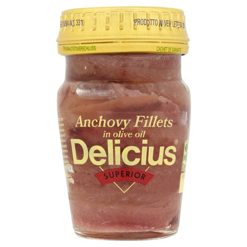 Delicius Anchovy Fillets in Olive Oil 80g (Pack of 3)