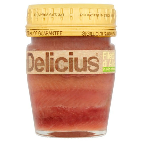 Delicius Anchovy Fillets in Organic Extra Virgin Olive Oil 58g (Pack of 3)