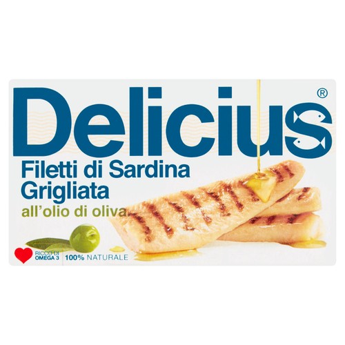 Delicius Grilled Sardine Fillets in Olive Oil 90g (Pack of 3)