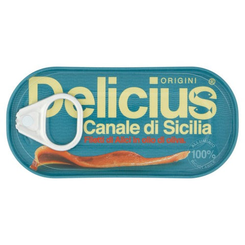 Delicius Strait of Sicily Anchovy Fillets in Olive Oil 28g (Pack of 3)