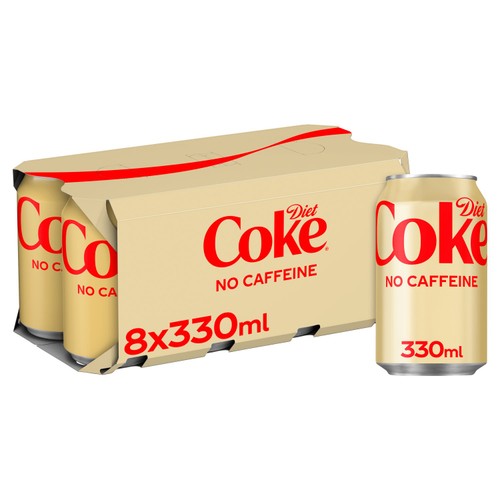 Diet Coke No Caffeine 8 x 330ml (Pack of 2)