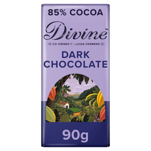 Divine 85% Dark Chocolate 90g (Pack of 3)
