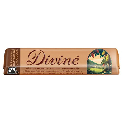 Divine Milk & White Chocolate Cappuccino Bar 35g (Pack of 3)