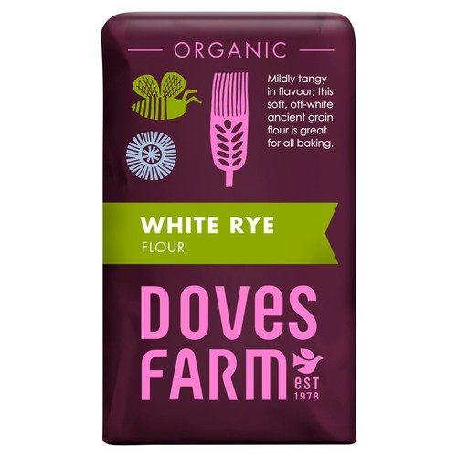 Doves Farm Organic White Rye Flour 1kg (Pack of 2)