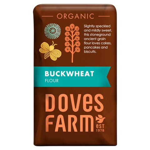 Doves Farm Organic Wholegrain Buckwheat Flour 1kg (Pack of 2)