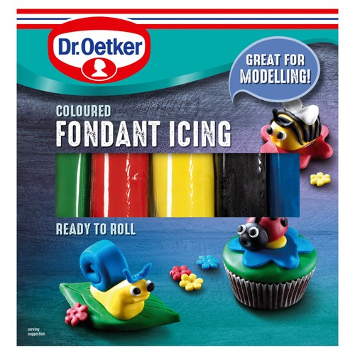 Dr. Oetker Ready to Roll Coloured Fondant Icing 5 x 100g (Pack of 2)