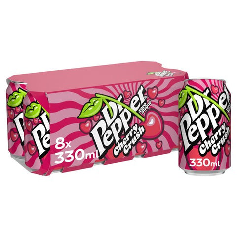 Dr Pepper Zero Cherry Crush 8 x 330ml (Pack of 2)