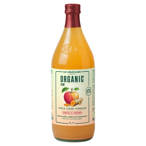 Eat Wholesome Organic Turmeric & Cinnamon Raw Apple Cider Vinegar 1L (Pack of 2)