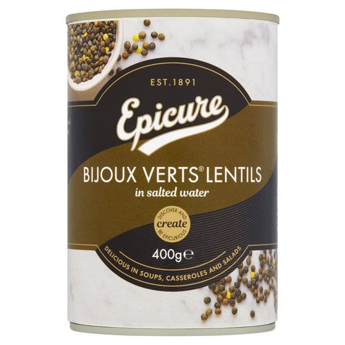 Epicure Bijoux Verts Lentils 400g (Pack of 2)