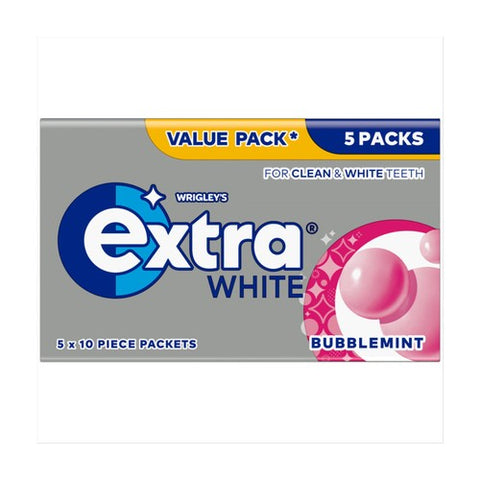 Extra White Bubblemint Sugarfree Chewing Gum Multipack (Pack of 6)