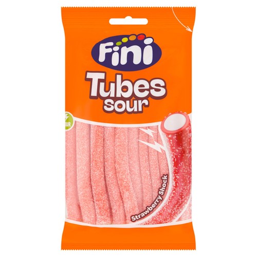 Fini Sour Strawberry Fruit Flavoured Candy Tubes 180g (Pack of 6)