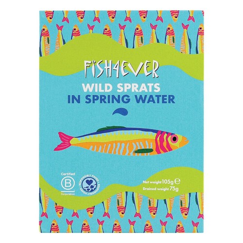 Fish 4 Ever Wild sprats in spring water 105g (Pack of 3)