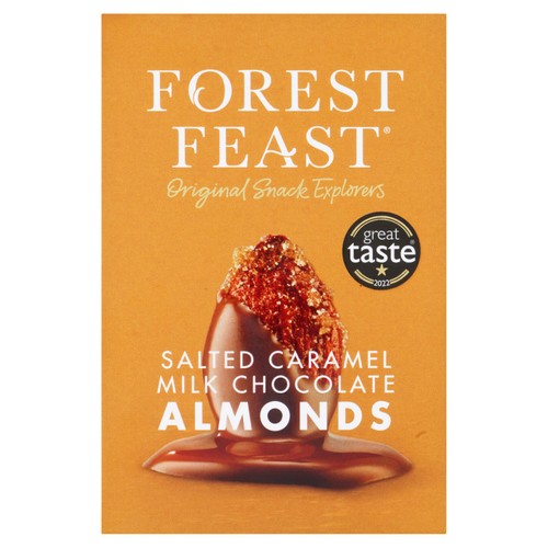 Forest Feast Salted Caramel Milk Chocolate Almonds Gift Cube 140g (Pack of 6)