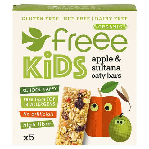 Freee Gluten Free Organic Kids Apple Sultana Flapjack Oaty Bars 5 x 25g (Pack 3)