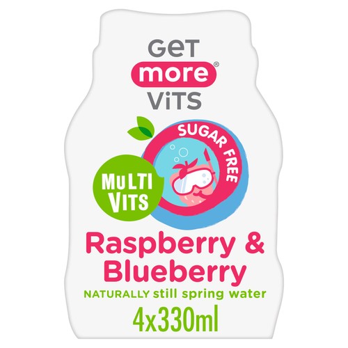 Get More Multivitamins Raspberry & Blueberry 4 x 330ml (Pack of 2)