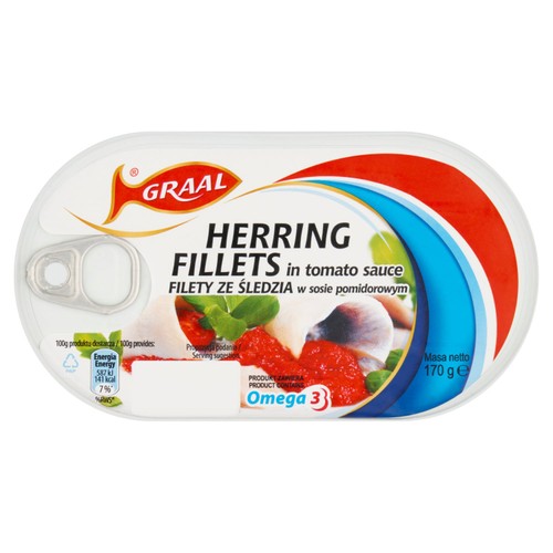 Graal Herring Fillets in Tomato Sauce 170g (Pack of 3)