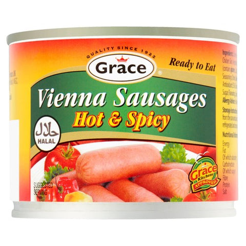Grace Vienna Sausages Hot & Spicy Halal 200g (Pack of 3)