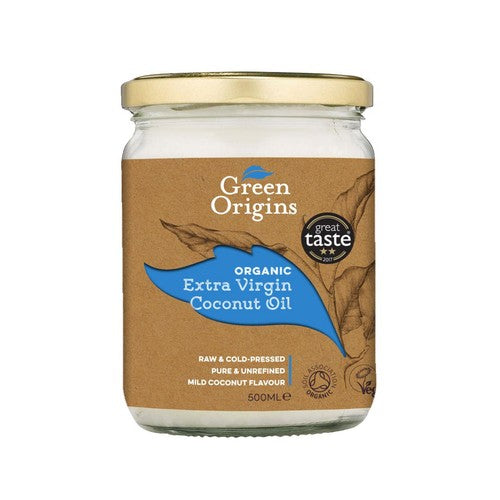Green Origins Organic Extra Virgin Coconut Oil 500ml (Pack of 2)