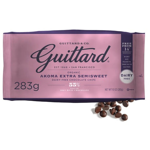 Guittard Organic Akoma Extra Semisweet 55% Cacao Baking Chips 283g (Pack of 2)