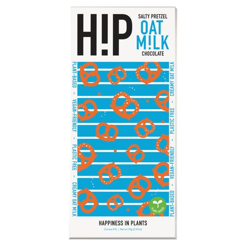 H!P Salty Pretzels Oat M!lk Chocolate 70g (Pack of 3)