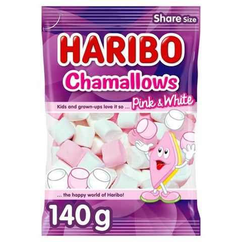Haribo Chamallows Pink & White Marshmallows 140g (Pack of 6)