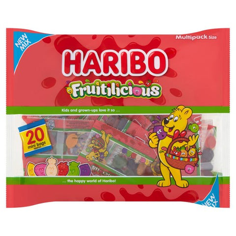 Haribo Fruitilicious Sweets 20 Treatsize Mini Bags 320g (Pack of 6)