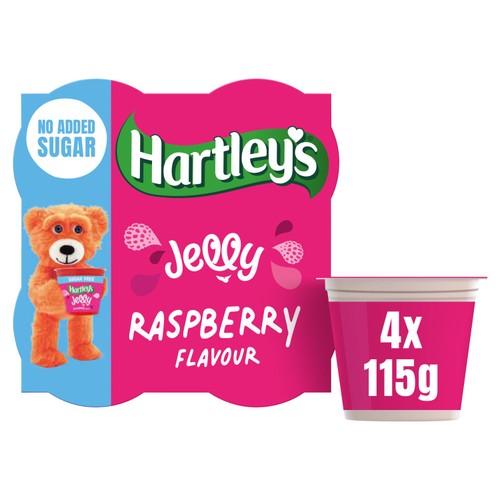 Hartley's No Added Sugar Raspberry Jelly 4 x 115g (Pack of 2)