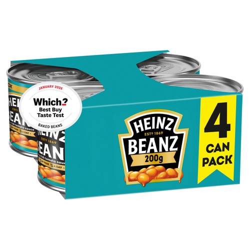 Heinz Baked Beans in Tomato Sauce 4 x 200g (Pack of 2)