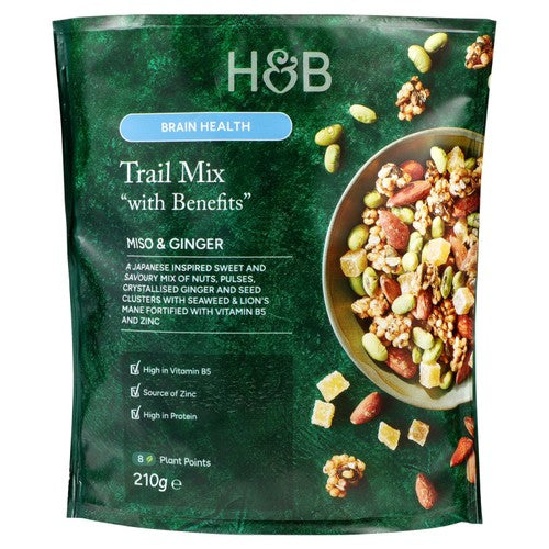 Holland Barrett Brain Health Trail Mix "With Benefits" Miso Ginger 210g (Pack 3)