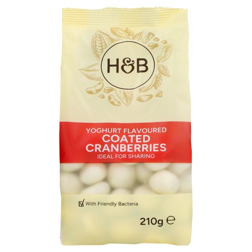 Holland & Barrett Yoghurt Flavoured Coated Cranberries 210g (Pack of 2)