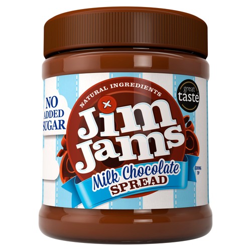 JimJams No Added Sugar Milk Chocolate Spread 350g (Pack of 2)