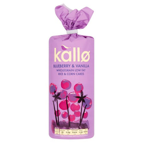 Kallo Blueberry & Vanilla Rice & Corn Cakes 131g (Pack of 2)