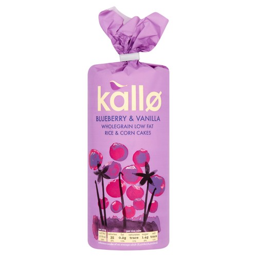 Kallo Blueberry & Vanilla Rice & Corn Cakes 131g (Pack of 2)