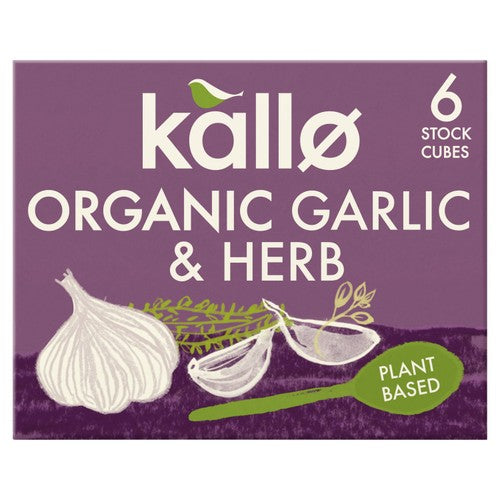 Kallo Organic Garlic & Herb Stock Cubes 6 x 11g (Pack of 2)