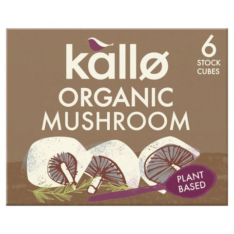Kallo Organic Mushroom Stock Cubes 6 x 11g (Pack of 2)
