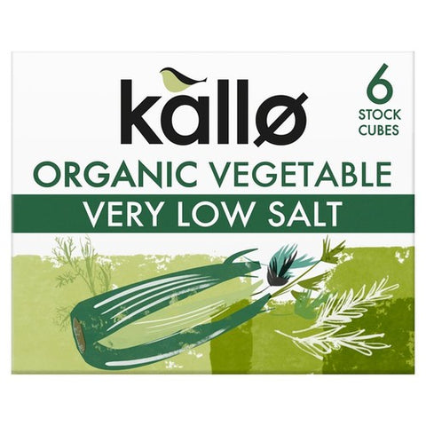 Kallo Organic Very Low Salt Vegetable Stock Cubes 6 x 10g (Pack of 2)
