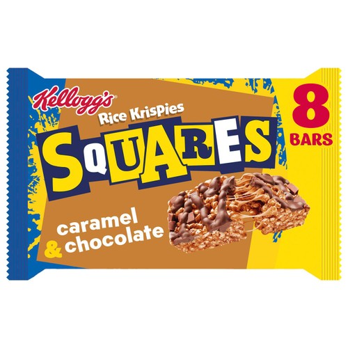 Kellogg's Rice Krispies Squares Curious Caramel Chocolate Bars 8 x 36g (Pack 3)