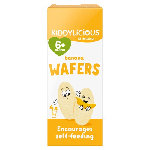 Kiddylicious, Mini Wafers, Banana 4 x 4g (Pack of 3)