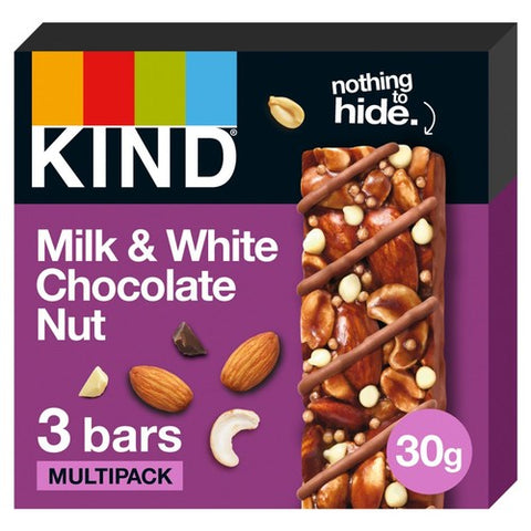 KIND Milk & White Chocolate Nut Multipack 3 x 30g (Pack of 6)