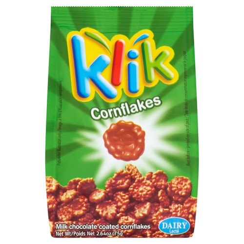 Klik Milk Chocolate Coated Corn Flake Bites 75g (Pack of 6)