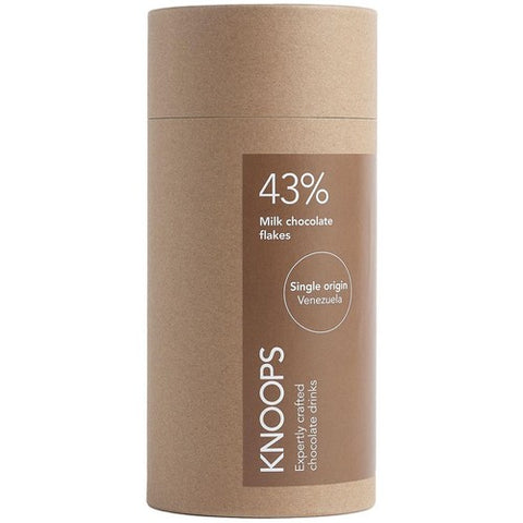 Knoops 43% Milk Hot Chocolate Flakes Tube 250g (Pack of 2)