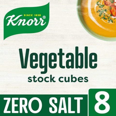 Knorr 8 Vegetable Zero Salt Stock Cubes 72g (Pack of 6)